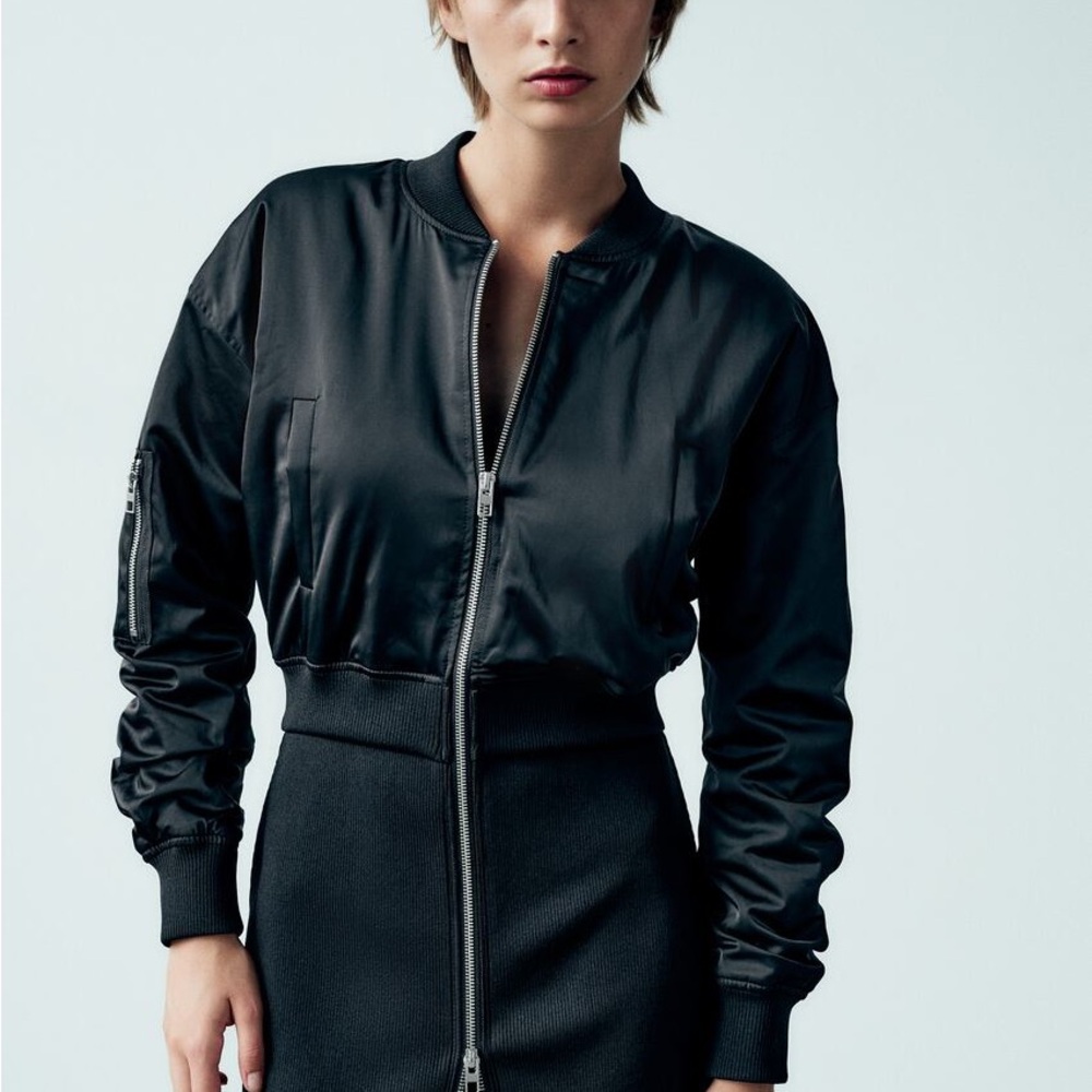 Black Bomber Jacket for Women